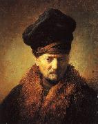 REMBRANDT Harmenszoon van Rijn Bust of an Old Man in a Fur Cap fj oil painting